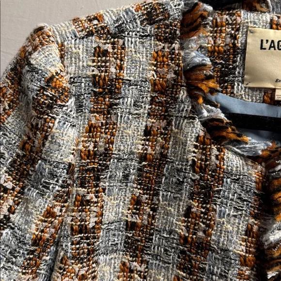 L'AGENCE Women's Plaid Tweed Blazer - Brown and blue
Size 8 - Picture 9 of 10